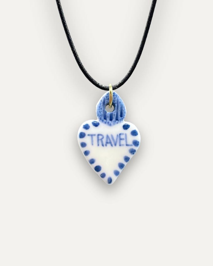 Charm – Cuore Travel Blu ciondolo in Porcellana