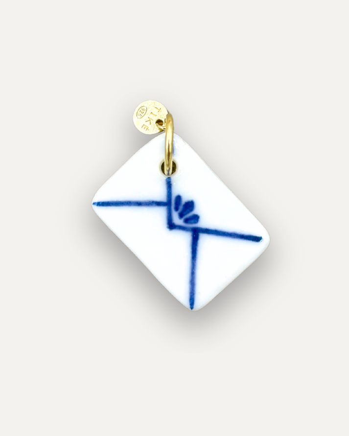 Charms - Blue sun porcelain pendant