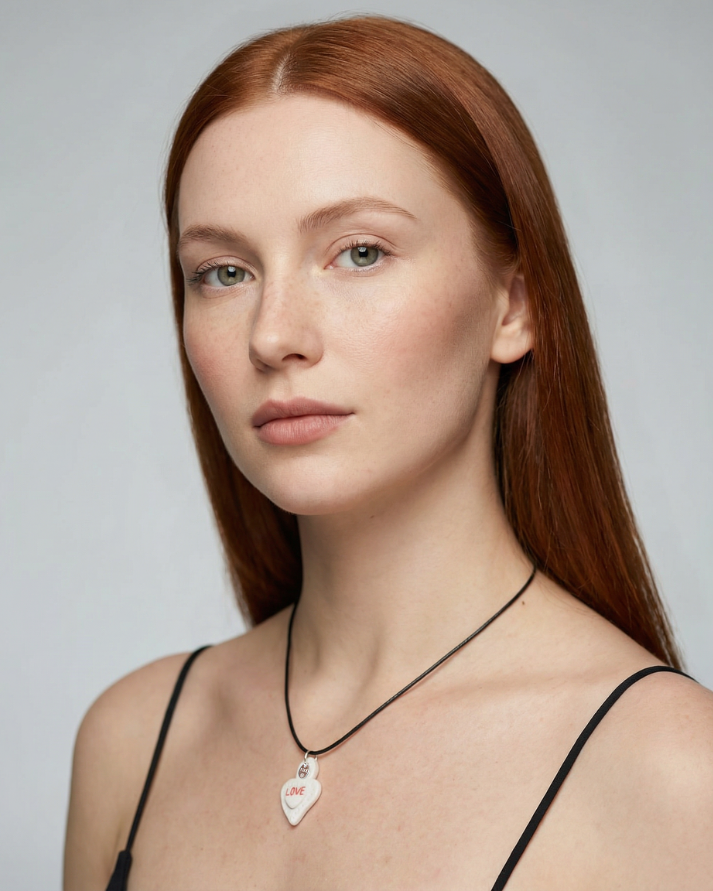 Charm - Cuore Sacro LOVE rosso ciondolo in Porcellana