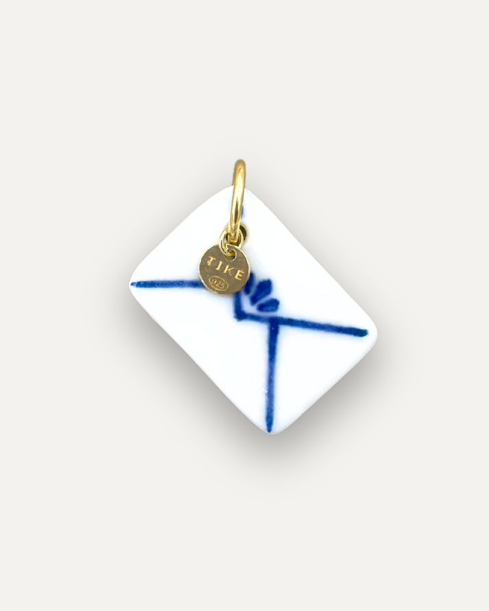 Charms - Blue sun porcelain pendant