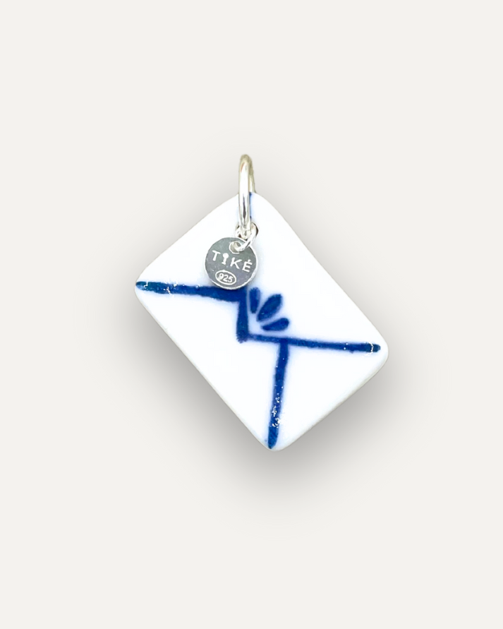 Charms - Blue sun porcelain pendant