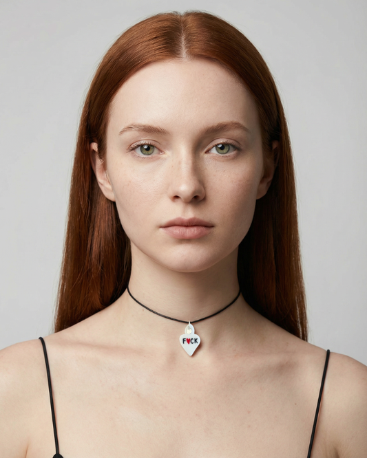 Charms - Ciondolo in Porcellana Cuore Bianco Rebel