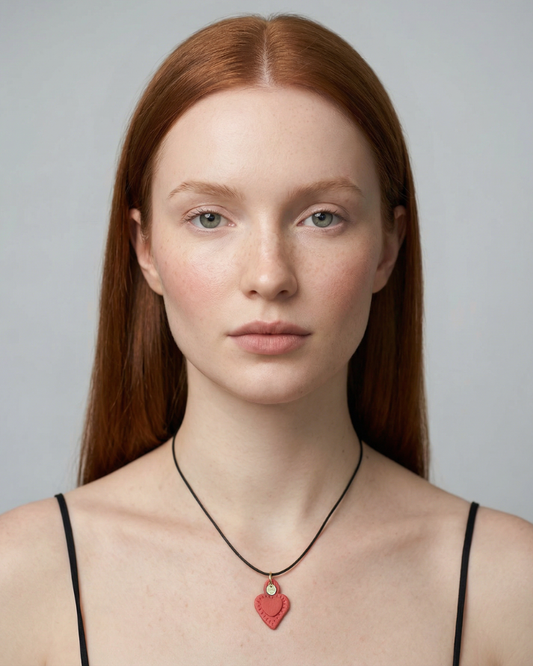 Charms - Ciondolo in Porcellana Cuore Rosso Satinato