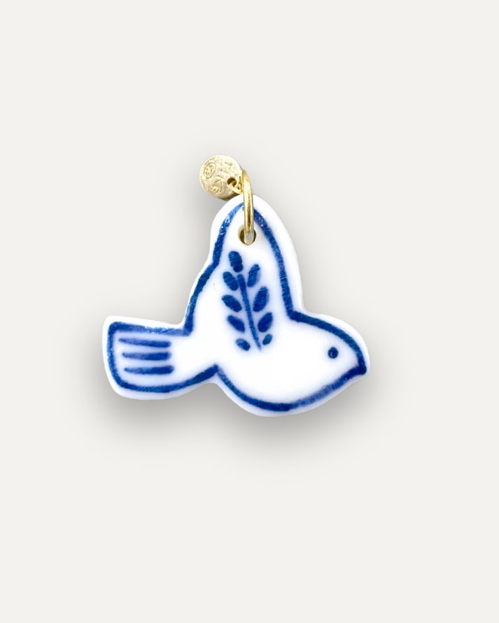 Charms - Blue sun porcelain pendant