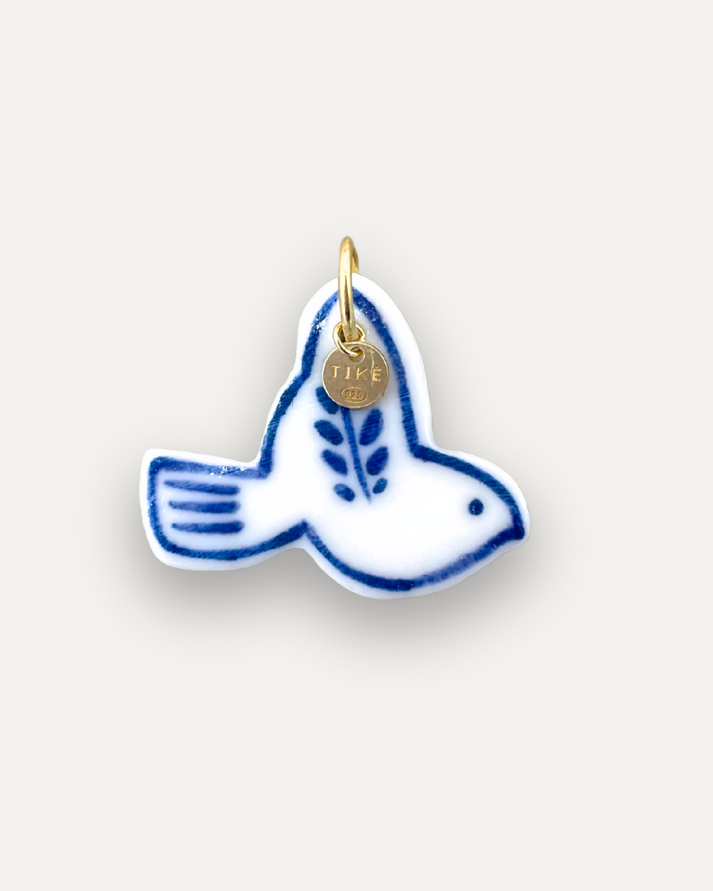 Charms - Blue sun porcelain pendant