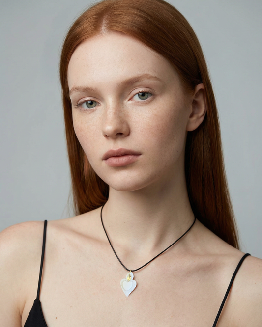 Charms - Ciondolo in Porcellana Cuore Bianco Satinato