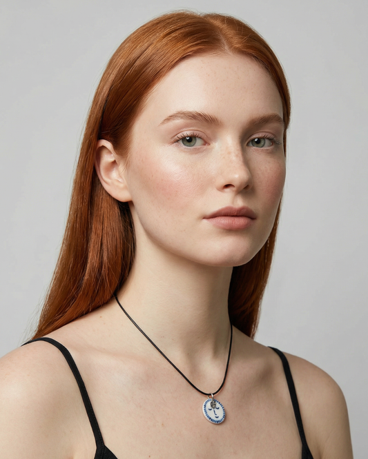 Charms - Sole Blu Ciondolo in Porcellana