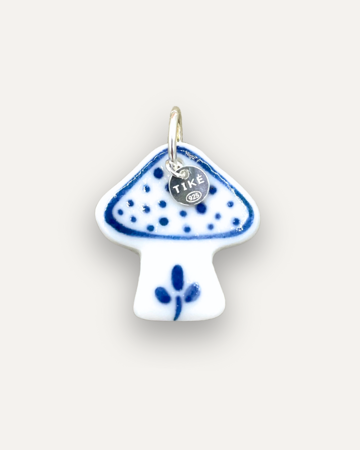 Charms - Blue sun porcelain pendant