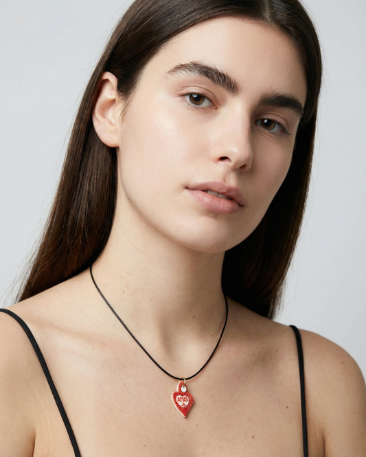 Charm - Cuore Sacro Amati Rosso Ciondolo in Porcellana