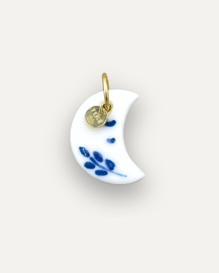 Charms - Blue sun porcelain pendant
