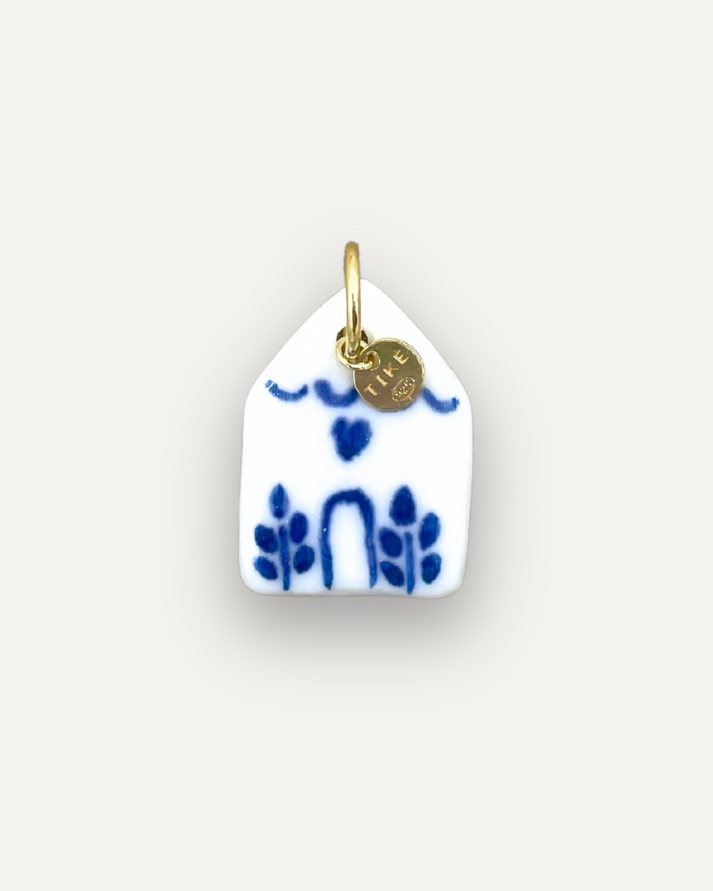 Charms - Blue sun porcelain pendant