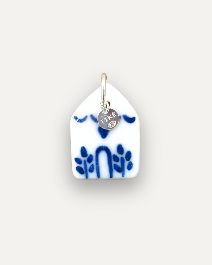 Charms - Blue sun porcelain pendant