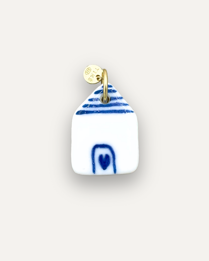 Charms - Blue sun porcelain pendant