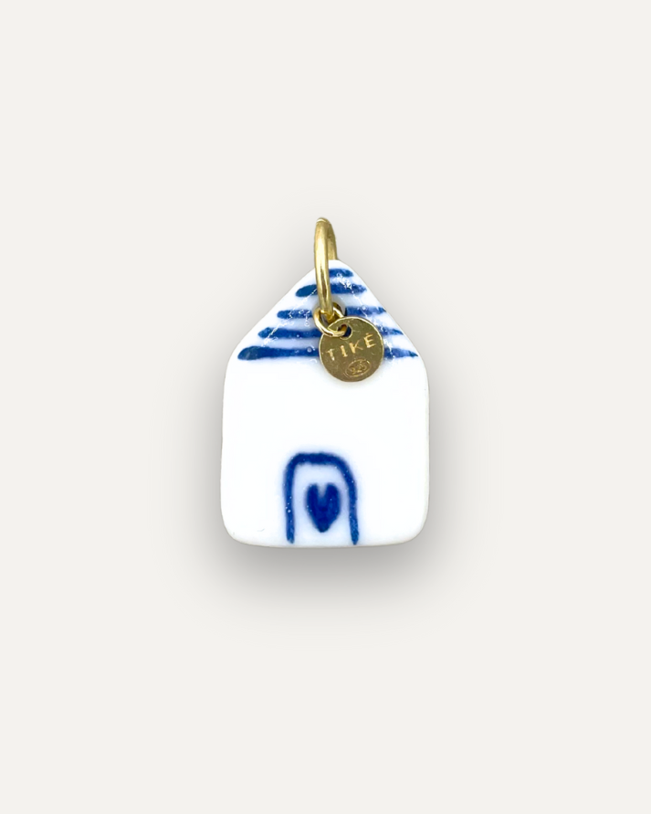 Charms - Blue sun porcelain pendant