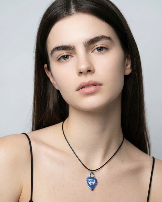 Charm - Cuore Sacro Amati Blu Ciondolo in Porcellana