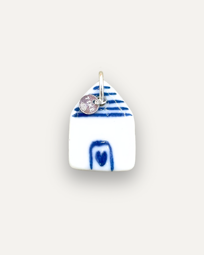 Charms - Blue sun porcelain pendant
