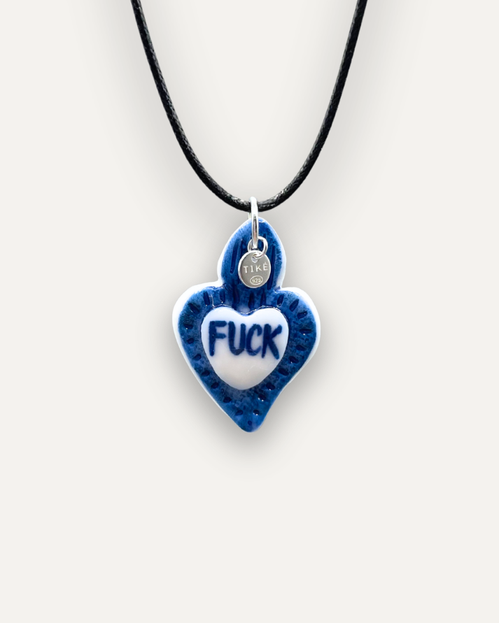 Charms - Ciondolo in Porcellana Cuore Blu Rebel