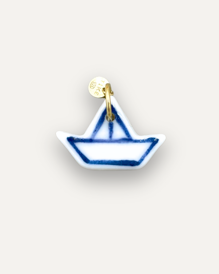Charms - Blue sun porcelain pendant