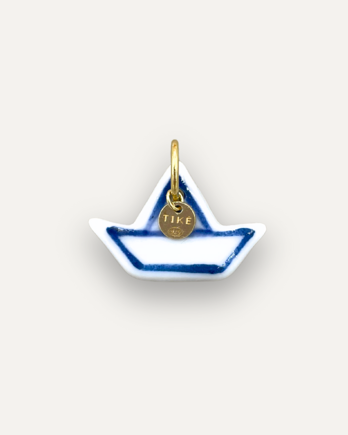Charms - Blue sun porcelain pendant