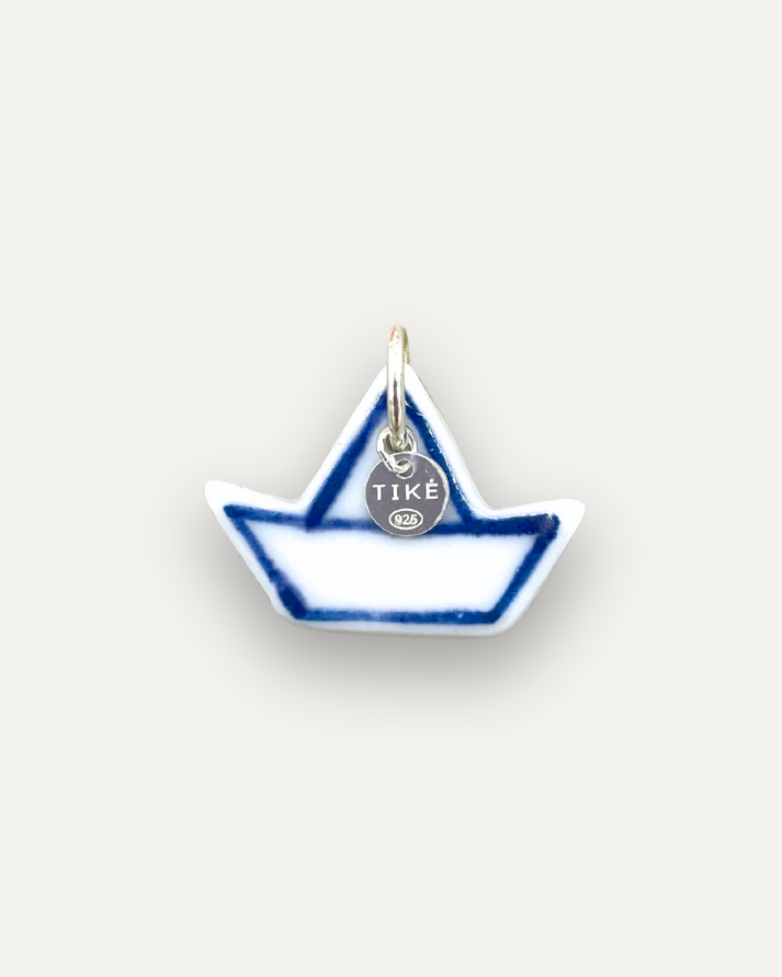 Charms - Blue sun porcelain pendant