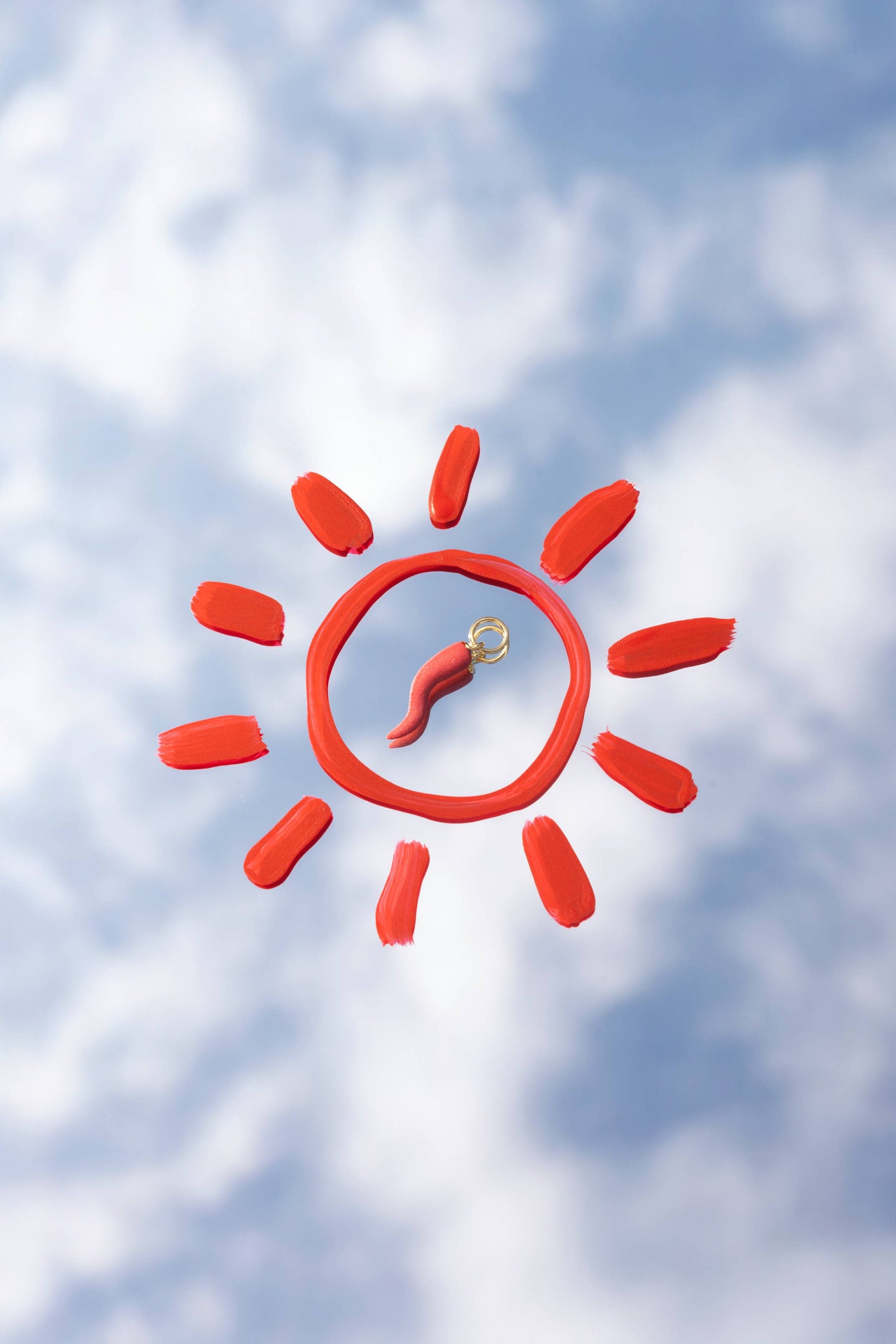 Charms - Cornino Rosso Ciondolo in Porcellana