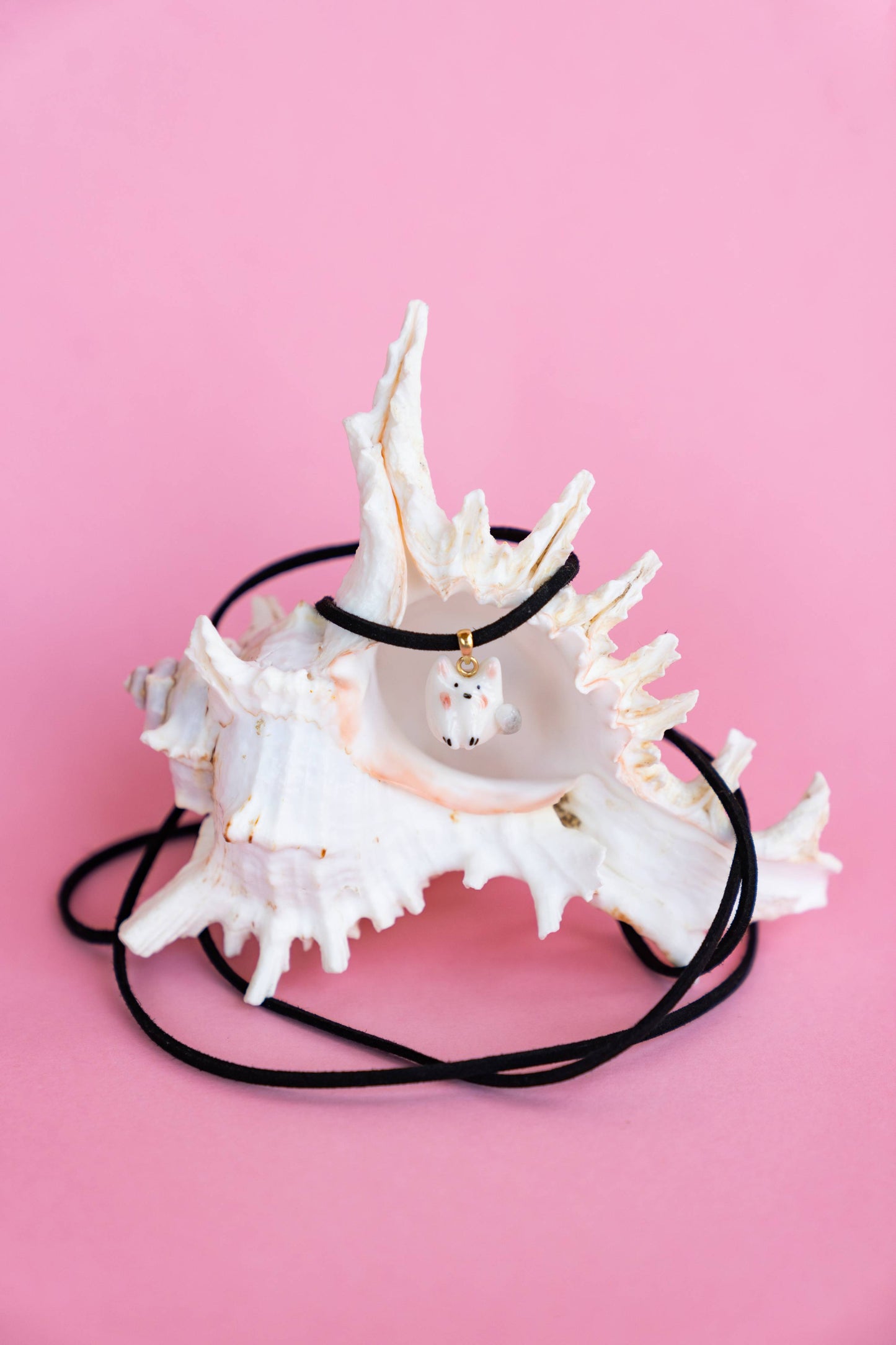 Collana Choker Gatto Bianco in Porcellana