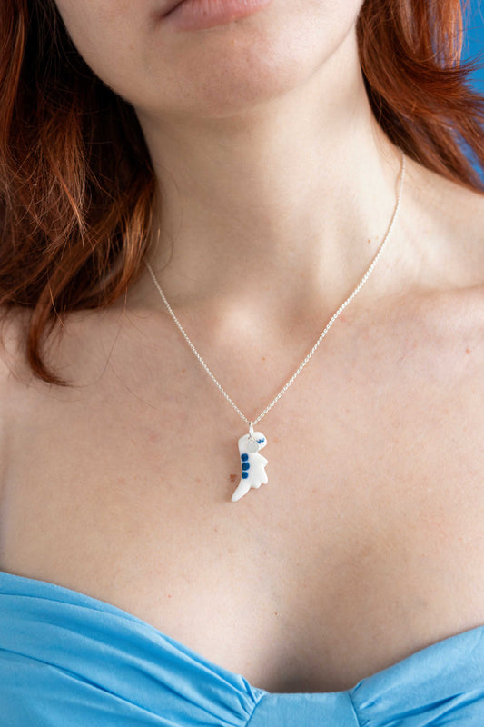 Charms - Dino Blu Ciondolo in Porcellana