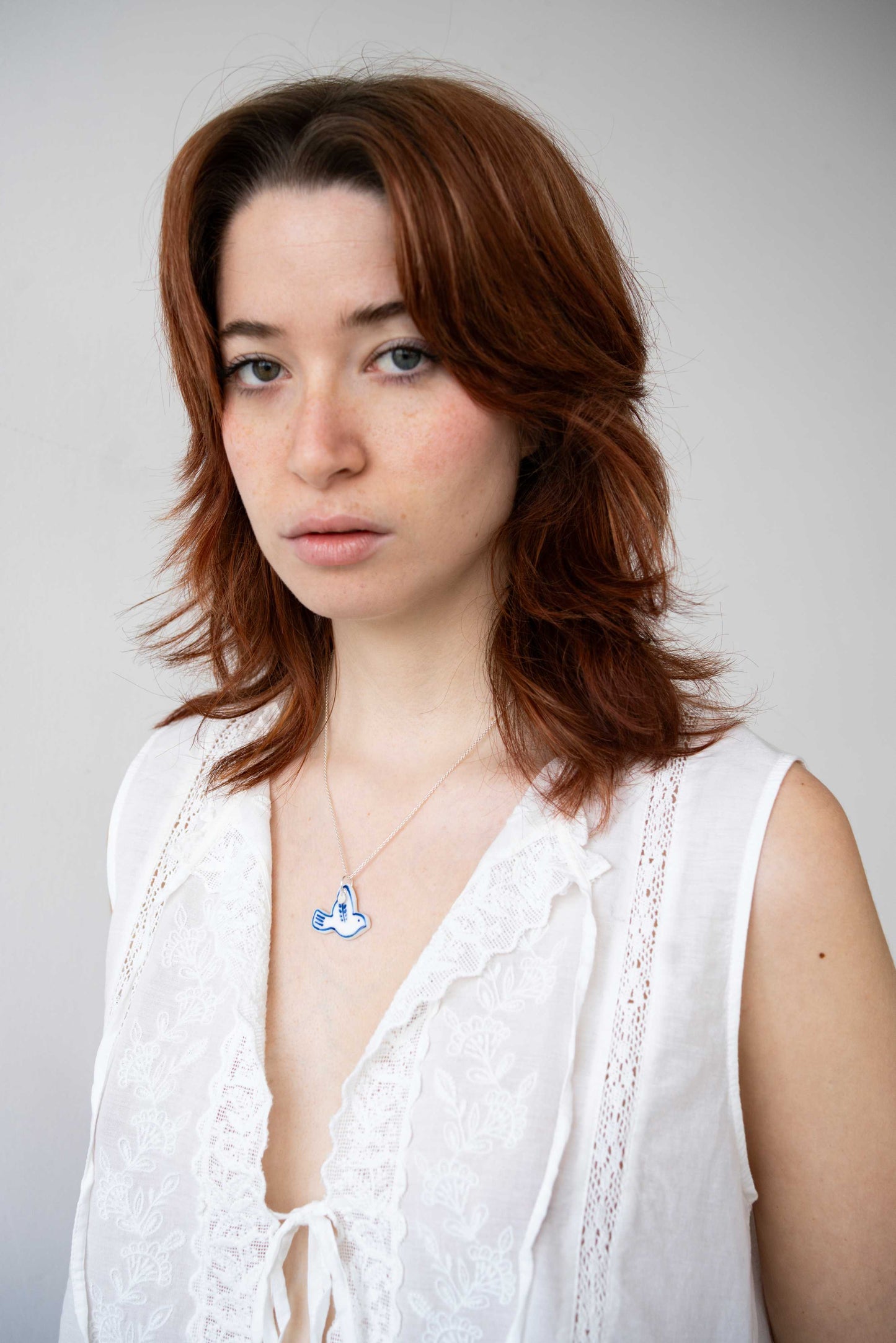 Charms - Blue sun porcelain pendant