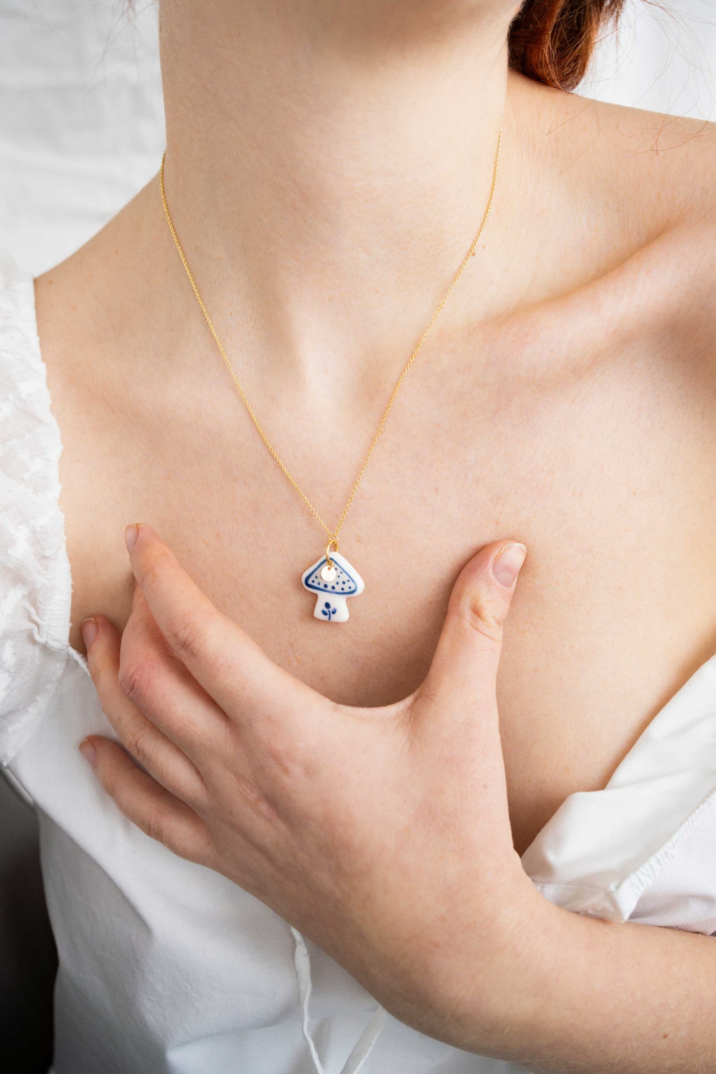 Charms - Blue sun porcelain pendant