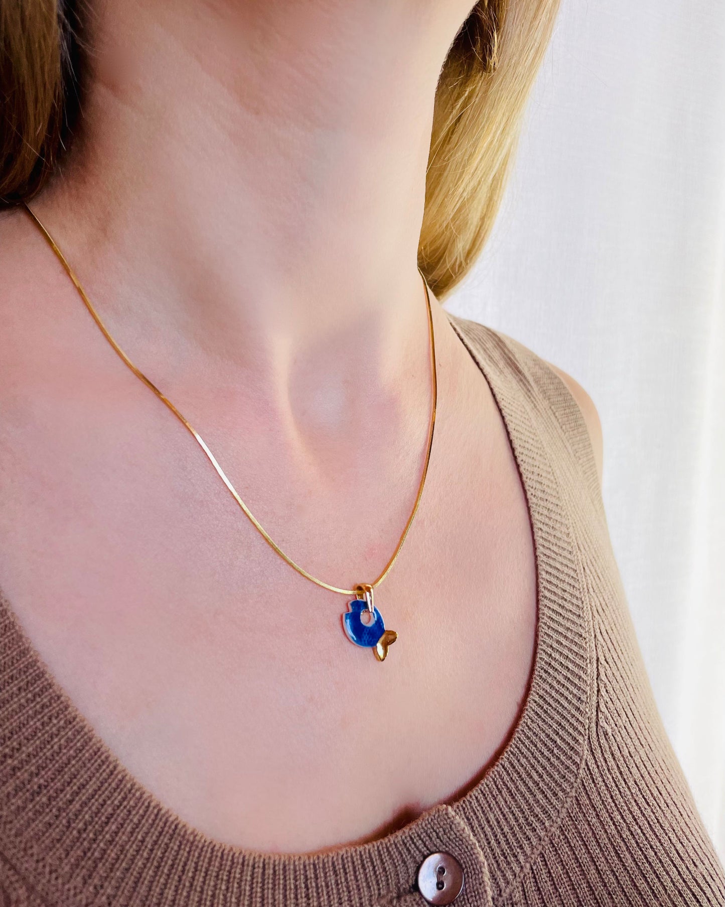 Collana Snake Pesce in Porcellana Colorato