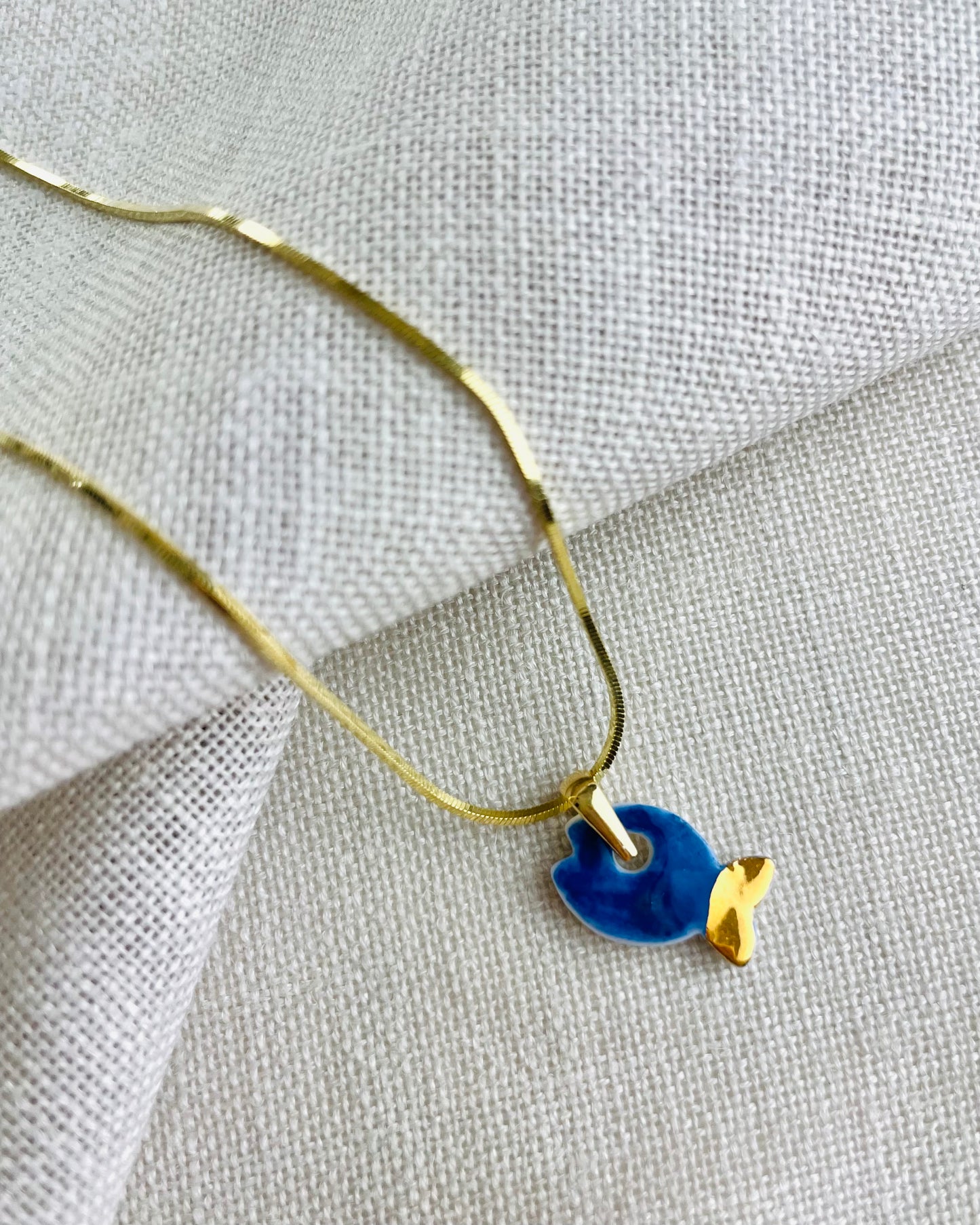 Collana Snake Pesce in Porcellana Colorato