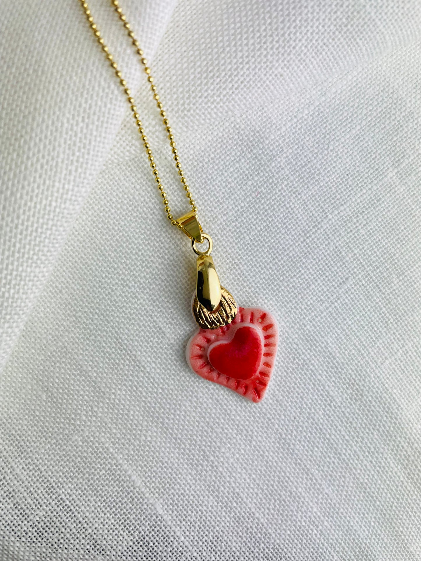 Collana Pallini Cuore Sacro in Porcellana