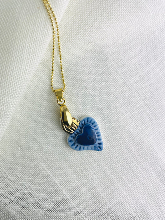 Collana Pallini Cuore Sacro in Porcellana