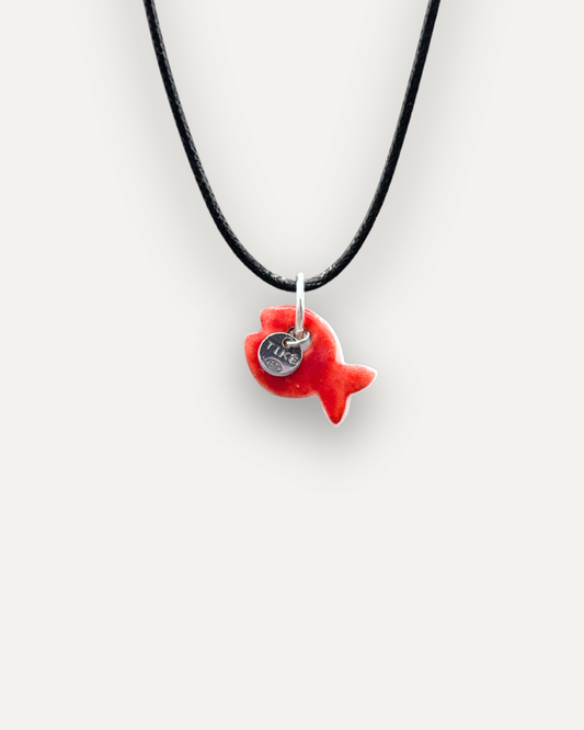 Charms - Porcellana Pesce Rosso Tinta Unita