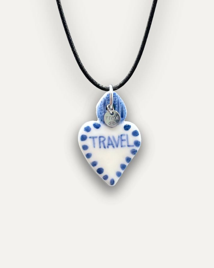 Charm – Cuore Travel Blu ciondolo in Porcellana