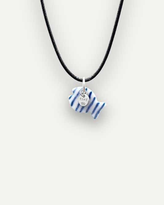 Charms - Porcellana Pesce Blu Righe