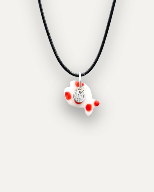 Charms - Porcellana Pesce Rosso Pallini