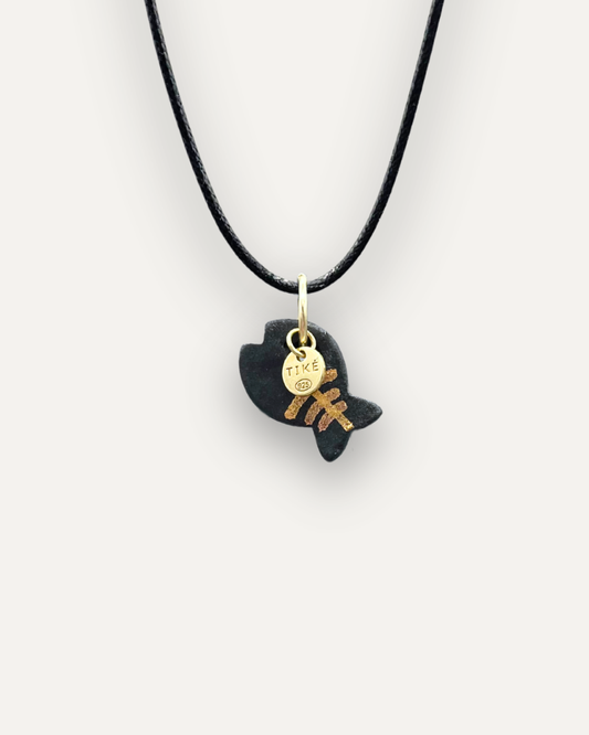 Charms - Porcellana Pesce Nero Lisca