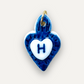 Charms - Ciondolo in Porcellana Cuore Blu - Lettera H