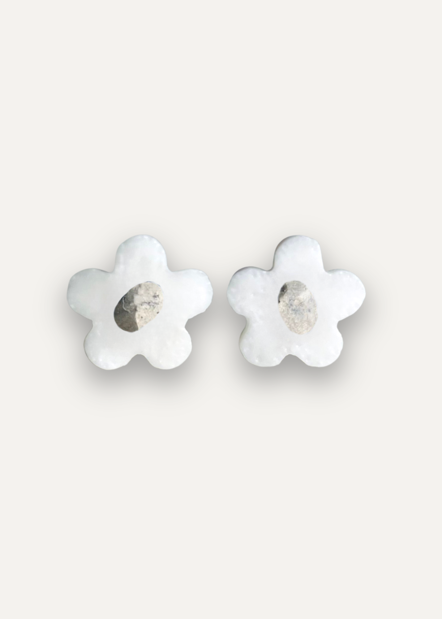 Orecchini a Lobo - Fiore in Porcellana Platino