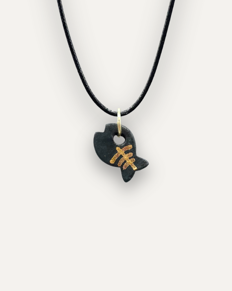 Charms - Porcellana Pesce Nero Lisca