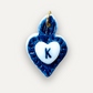 Charms - Ciondolo in Porcellana Cuore Blu - Lettera K
