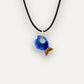 Charms - Porcellana Pesce Blu coda Oro