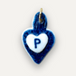 Charms - Ciondolo in Porcellana Cuore Blu - Lettera P