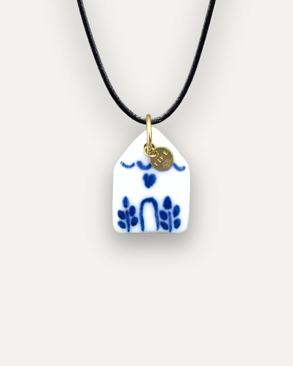 Charms - Casetta Blu Ciondolo in Porcellana