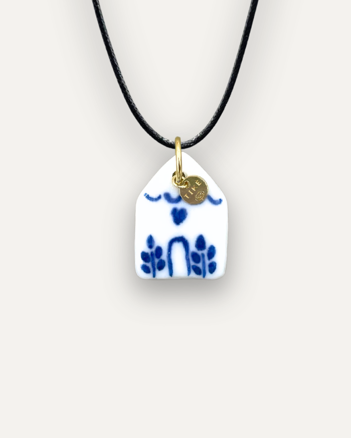 Charms - Casetta Blu Ciondolo in Porcellana