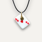 Charm - Asso di Cuori rosso ciondolo in Porcellana