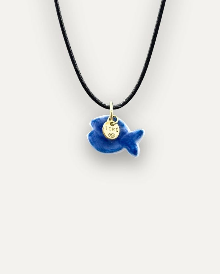 Charms - Porcellana Pesce Blu Tinta Unita