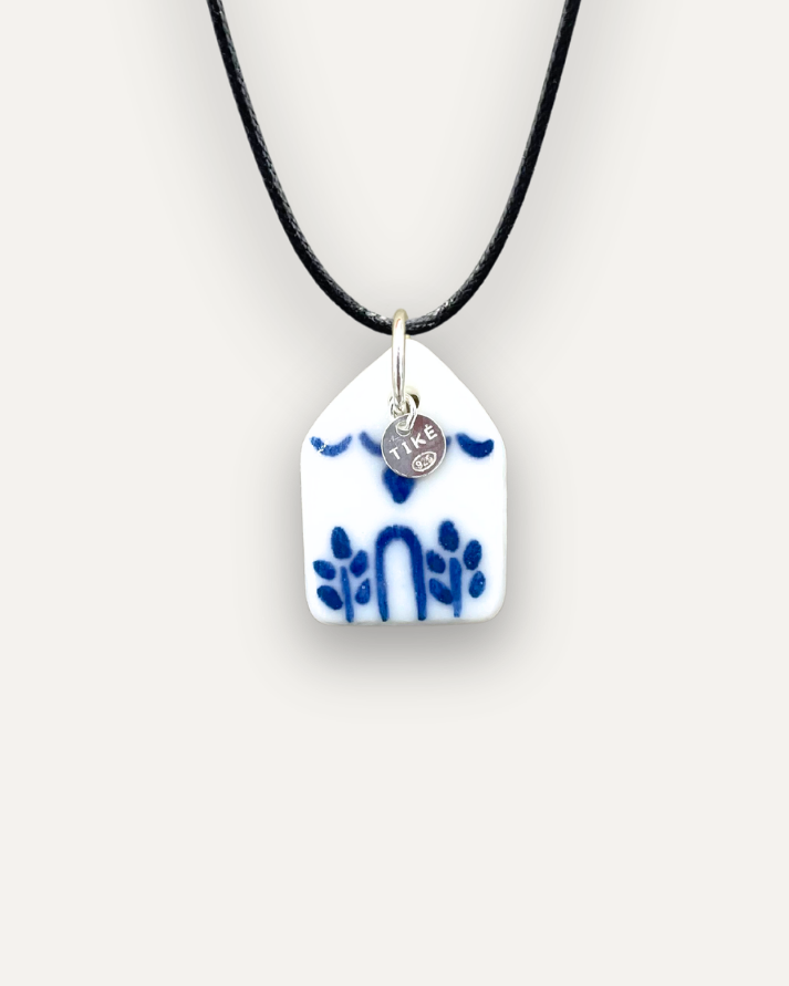Charms - Casetta Blu Ciondolo in Porcellana