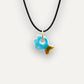 Charms - Porcellana Pesce Turchese coda Oro